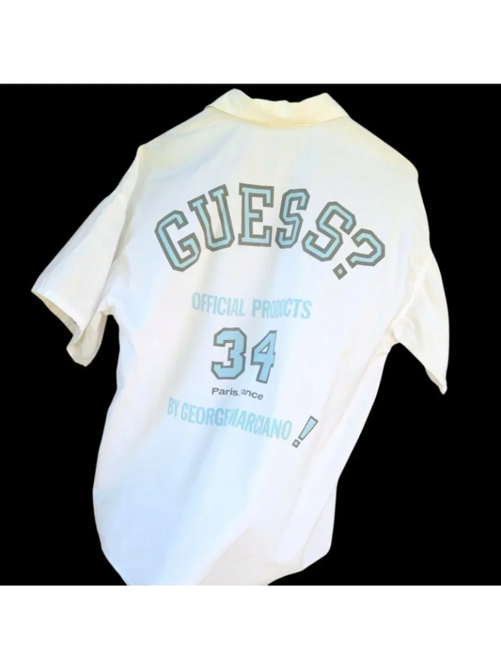 1980s Georges Marciano for Guess Graphic Short Sleeve Button Up Shirt X-Large